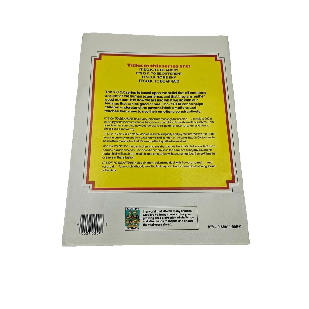 Vintage‎ Kids Emotional Learning Coloring Book Its OK To Be Angry Unused